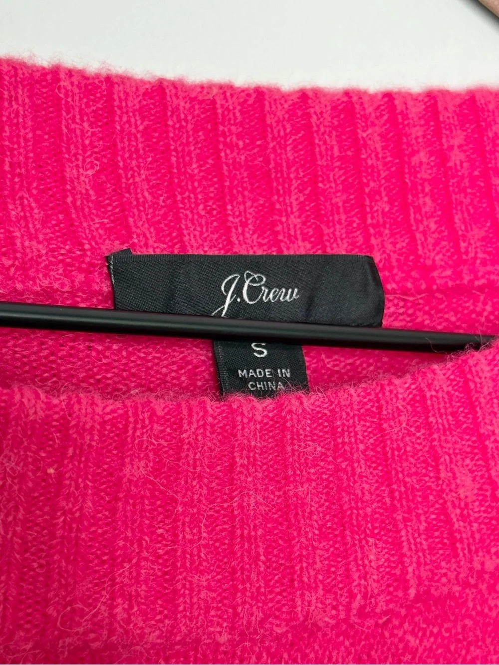 J.‎ Crew Merino Wool Alpaca Button Detail Sweater Supersoft Yarn Pink Size Small